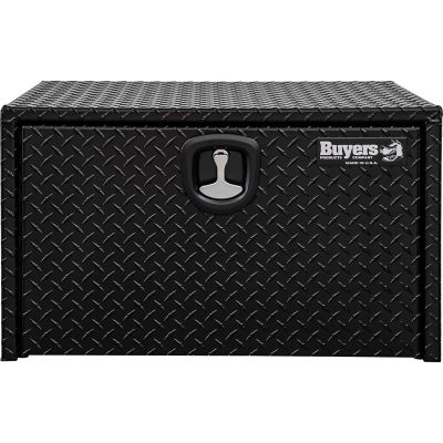 Image showing 9 th Buyers Products Diamond Tread Aluminum Underbody Truck Box, 18 in. x 18 in. x 24 in., Black