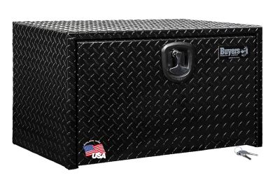 Buyers Products 18 in. x 18 in. x 36 in. Diamond Tread Aluminum Underbody Truck Box, Black