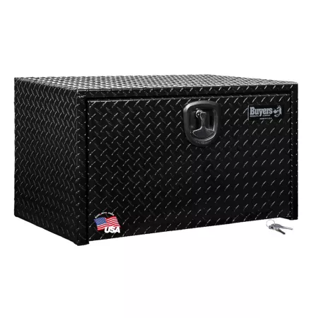 Buyers Products Diamond Tread Aluminum Truck Box 18 in x 18 in x 36 in Black Underbody Truck Tool Boxes