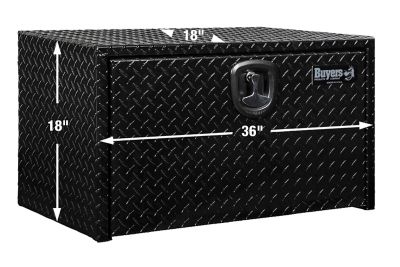 Image showing  Diamond Tread Aluminum Underbody Truck Box, 18 in. x 18 in. x 36 in., Black