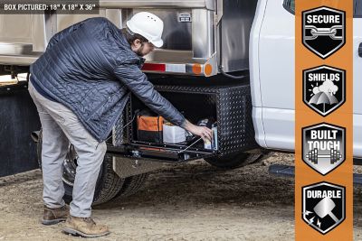 Image showing 6 th Buyers Products Diamond Tread Aluminum Underbody Truck Box, 18 in. x 18 in. x 36 in., Black