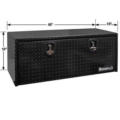 Image showing  Diamond Tread Aluminum Underbody Truck Box, 18 in. x 18 in. x 48 in., Black