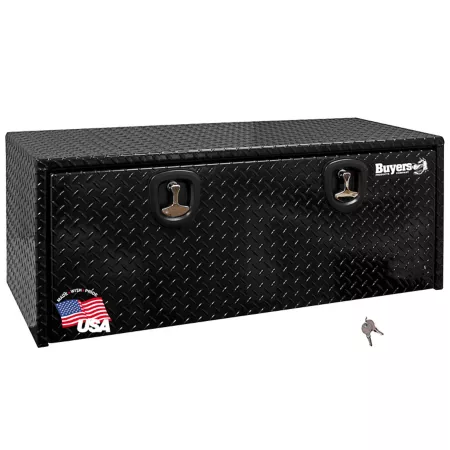 Buyers Products 18 in x 24 in x 48 in Black Aluminum Diamond Tread Underbody Truck Box Underbody Truck Tool Boxes