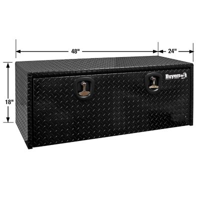 Image showing  Diamond Tread Aluminum Underbody Truck Box, 18 in. x 24 in. x 48 in., Black