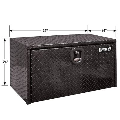 Image showing  Diamond Tread Aluminum Underbody Truck Box, 24 in. x 24 in. x 24 in., Black