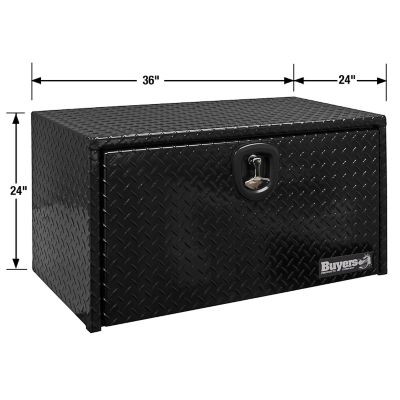 Image showing  Diamond Tread Aluminum Underbody Truck Box, 24 in. x 24 in. x 36 in., Black