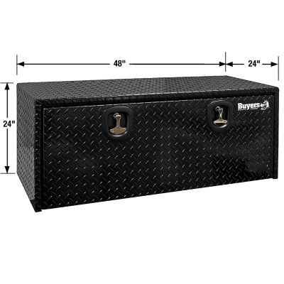 Image showing  Diamond Tread Aluminum Underbody Truck Box, 24 in. x 24 in. x 48 in., Black