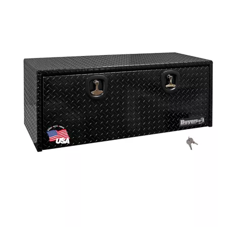 Buyers Products Black Diamond Tread Aluminum Truck Box 24 in x 24 in x 60 in. Underbody Truck Tool Boxes