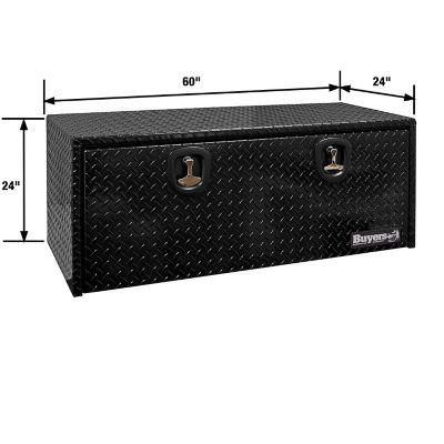 Image showing  Diamond Tread Aluminum Underbody Truck Box, 24 in. x 24 in. x 60 in., Black