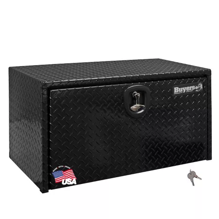 Buyers Products Black Diamond Tread Aluminum Underbody Truck Box 14 in x 12 in x 24 in. Underbody Truck Tool Boxes