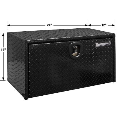 Image showing  Diamond Tread Aluminum Underbody Truck Box, 14 in. x 12 in. x 24 in., Black
