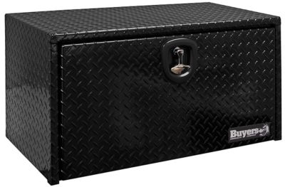 Buyers Products 14 in. x 12 in. x 30 in. Diamond Tread Aluminum Underbody Truck Box, Black
