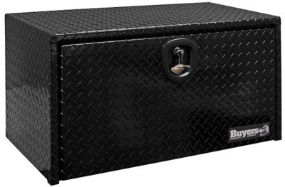 Buyers Products Diamond Tread Aluminum Underbody Truck Box, 14 in. x 12 in. x 30 in., Black
