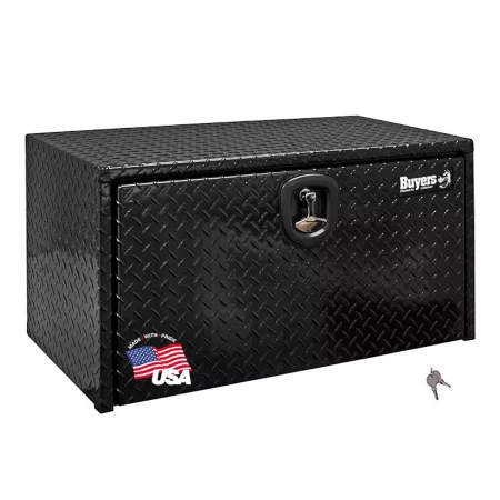 Buyers Products Diamond Tread Aluminum Truck Box 14 in x 16 in x 24 in Black Underbody Truck Tool Boxes