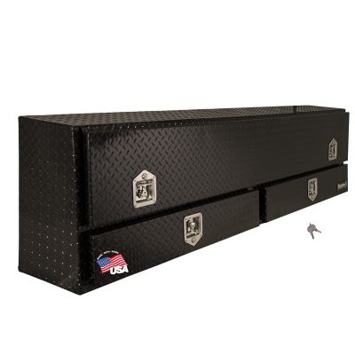 Buyers Products 72 in. x 23 in. x 15 in. Black Diamond Tread Aluminum Contractor Truck Tool Box with Drawer