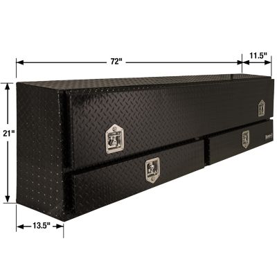 Image showing  72 in. x 23 in. x 15 in. Black Diamond Tread Aluminum Contractor Truck Tool Box with Drawer