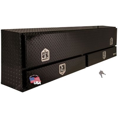Buyers Products 88 in. x 13.5 in. x 21 in. Diamond Tread Aluminum Contractor Truck Box with Drawers, Black