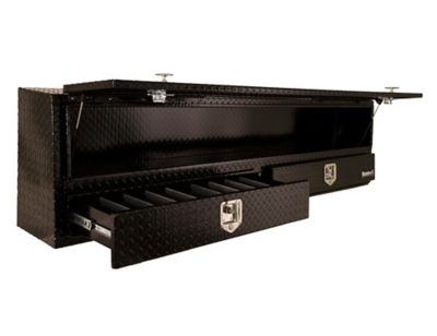 Image showing  88 in. x 13.5 in. x 21 in. Black Diamond Tread Aluminum Contractor Truck Box with Drawers