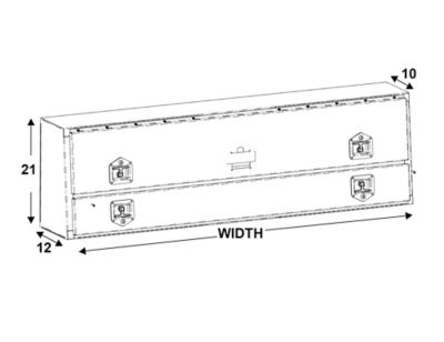 Image showing  96 in. x 13.5 in. x 21 in. Black Diamond Tread Aluminum Contractor Truck Tool Box