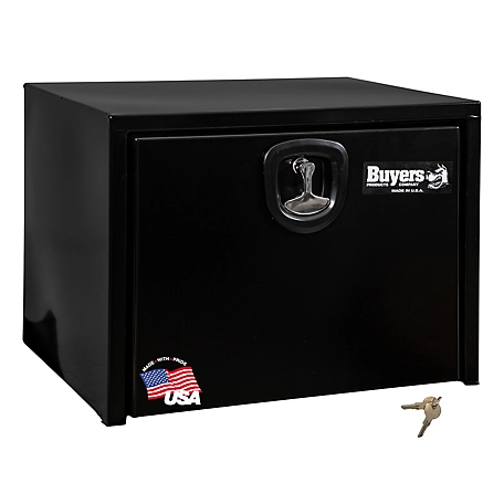 Buyers Products 18 x 18 x 24in. Black Steel Underbody Truck Box with 3-Point Latch