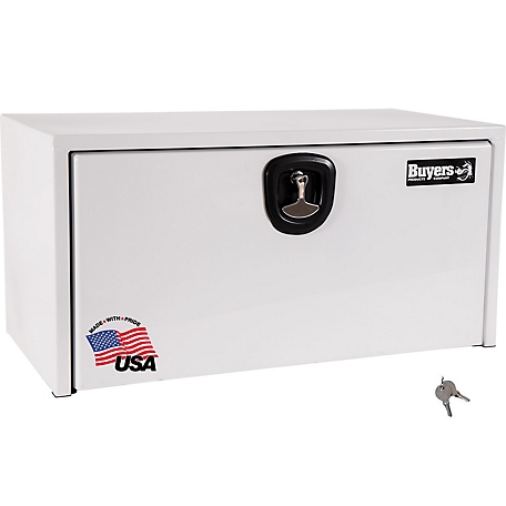 Buyers Products 18 in. x 18 in. x 24 in. Steel Underbody Truck Box, 3-Point Latch, White