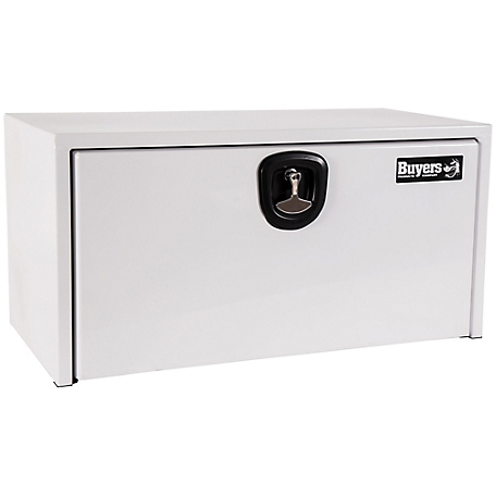 Buyers Products 18 in. x 18 in. x 30 in. Steel Underbody Truck Box, White, 3-Point Latch
