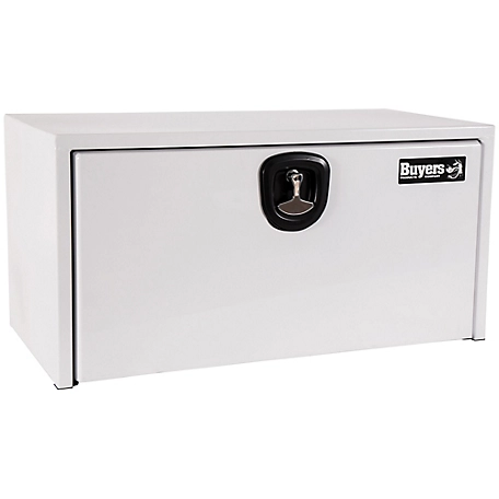 Buyers Products 18 in. x 18 in. x 30 in. Steel Underbody Truck Box, White, 3-Point Latch