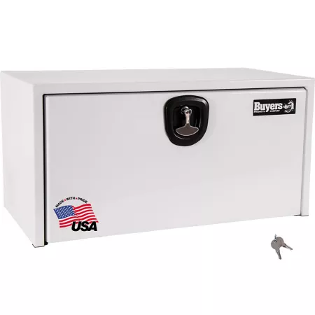 Buyers Products 18 in x 18 in x 36 in White Steel Truck Box with 3-Point Latch Underbody Truck Tool Boxes