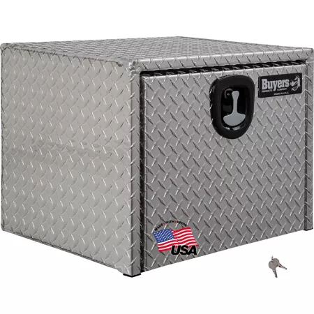 Buyers Products 18 in x 18 in x 24 in Diamond Tread Aluminum Truck Box 3-Point Latch Underbody Truck Tool Boxes