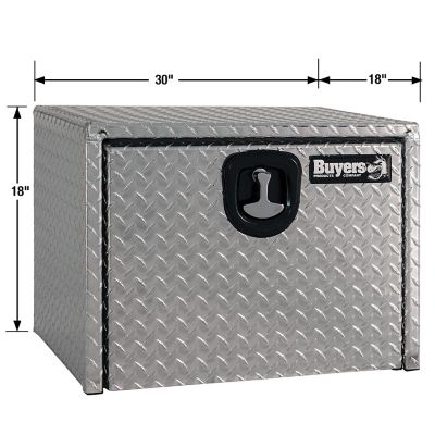 Image showing  Diamond Tread Aluminum Underbody Truck Box with 3-Point Latch, 18 in. x 18 in. x 30 in.