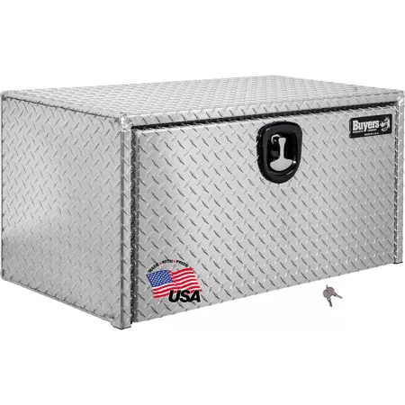 Buyers Products 18 in x 18 in x 36 in Diamond Tread Aluminum Truck Box 3-Point Latch Underbody Truck Tool Boxes