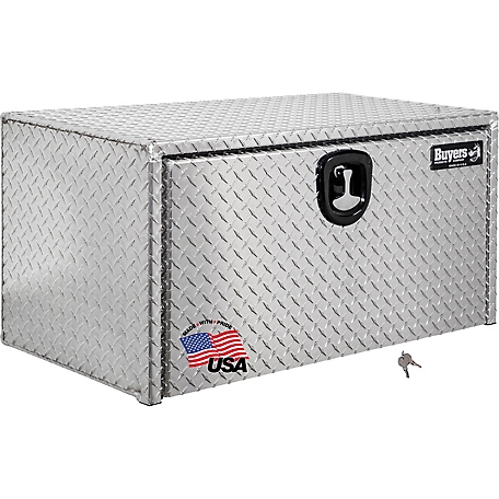 Buyers Products 18 in. x 18 in. x 36 in. Diamond Tread Aluminum Underbody Truck Box, 3-Point Latch