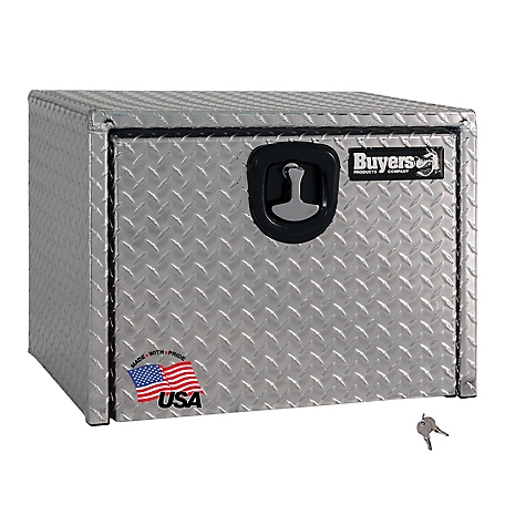 Buyers Products 24 in. x 24 in. x 30 in. Diamond Tread Aluminum Underbody Truck Box, 3-Point Latch