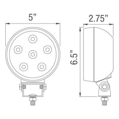 Image showing 6 th Buyers Products 5 in. Clear Sealed Rubber Flood Light