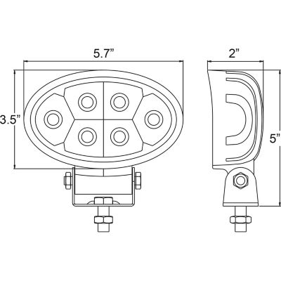 Image showing  5.75 in. Clear Oval Flood Light