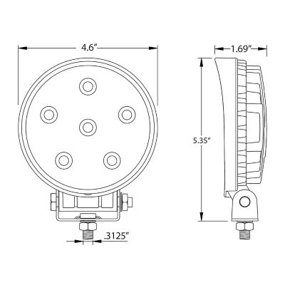 Image showing  4.625 in. Amber Round Flood Light