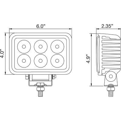 Image showing 6 th Buyers Products 1,350-Lumen Clear Rectangular Flood Light, 4 in. x 6 in.