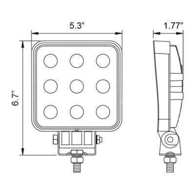 Image showing 6 th Buyers Products 5.75 in. Clear Square Flood Light