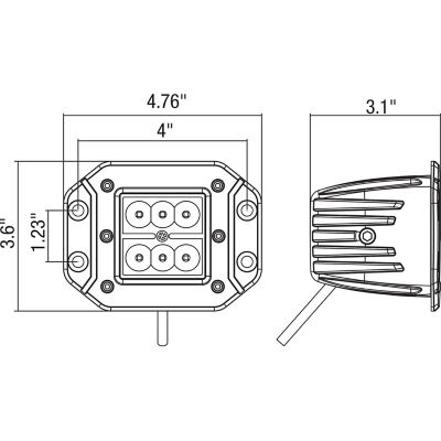 Image showing 5 th Buyers Products 2.875 in. Clear Square Flood Light