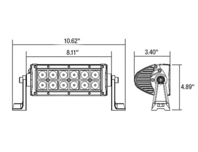 Image showing 6 th Buyers Products 8.125 in. Clear LED Ultra Bright Straight Double-Row Combination Spot/Flood Light Bar