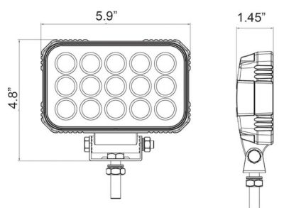Image showing 7 th Buyers Products 5.875 in. x 4.875 in. Clear Rectangular Flood Light