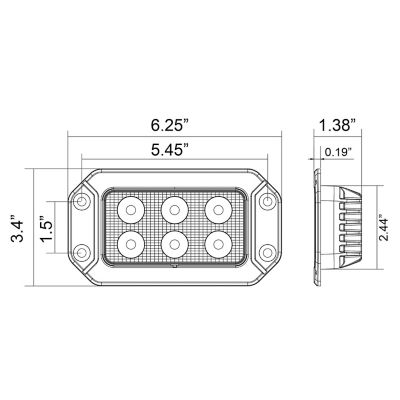 Image showing  6.5 in. x 3.5 in. Rectangular LED Clear Flood Light