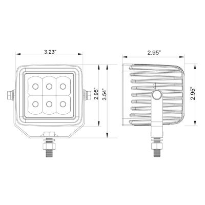 Image showing  3.75 in. Clear Square Spot Light