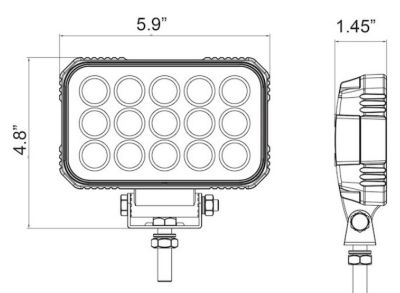 Image showing 7 th Buyers Products 5.875 in. x 4.875 in. Clear Rectangular Spot Light