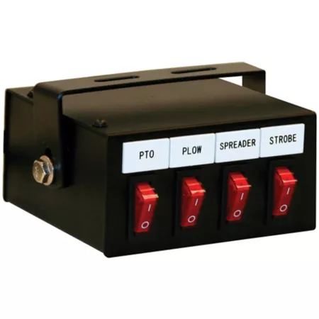 Buyers Products Pre-Wired Backlit 4-Function Truck Switch Box Fused with Relay and Circuit Breaker Tractor PTO Parts