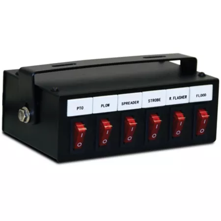 Buyers Products Pre-Wired Backlit 6-Function Truck Switch Box Fused with Relay and Circuit Breaker Tractor PTO Parts