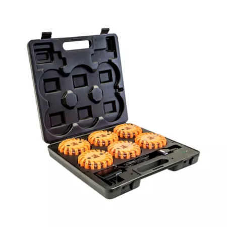 Buyers Products Company 4" Round Rechargeable Strobe/Flare Kit with 6 Flares and Charging Case Flares