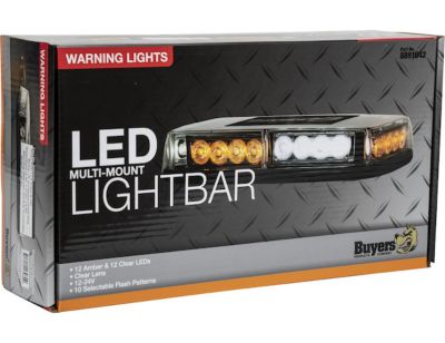 Image showing 8 th Buyers Products 11 in. Amber/Clear LED Mini Light Bar with Stud Mount and Magnetic Mount