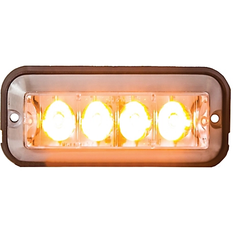 Buyers Products 4.875 in. Amber Rectangular Strobe Light with 4 LEDs