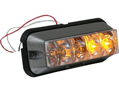 Image showing  4.875 in. Amber/Clear Rectangular Strobe Light with 4 LEDs